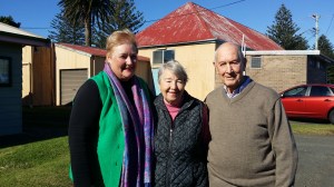 Ann Sudmalis with Margaret and Colin Sharpe