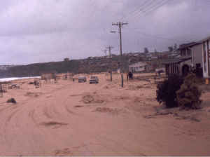 Aftermath of the 1974 storm surge at Jones Beach